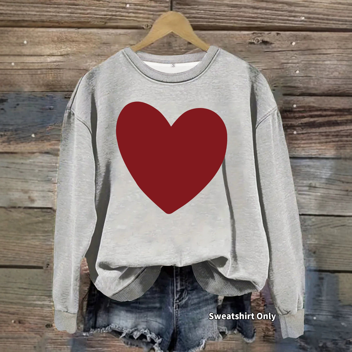 Women's Heart Print Fleece Hoodie