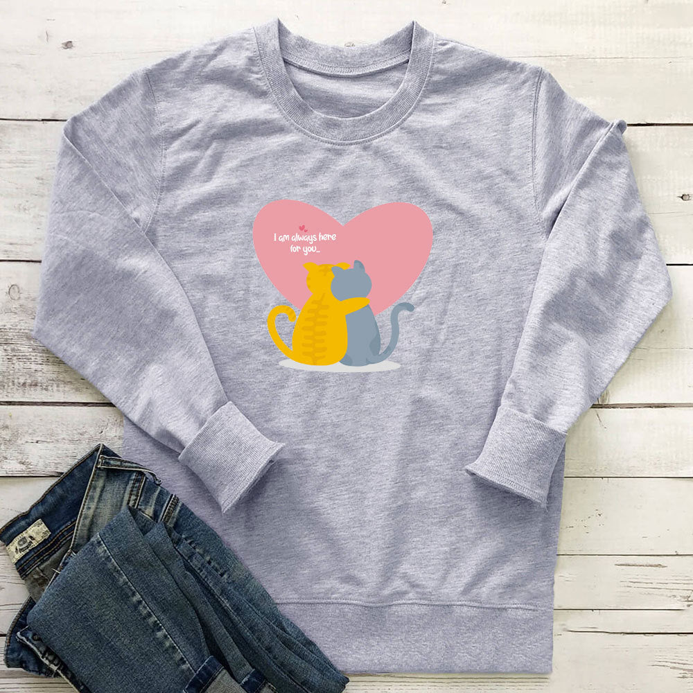 Cat Embrace printed long sleeved sweatshirt