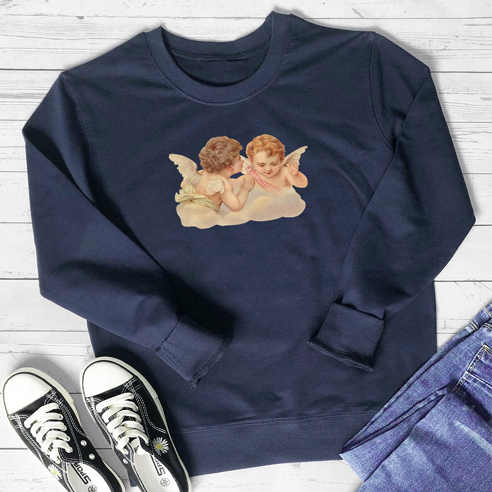 Women's Two Little Angels Print Sweatshirt