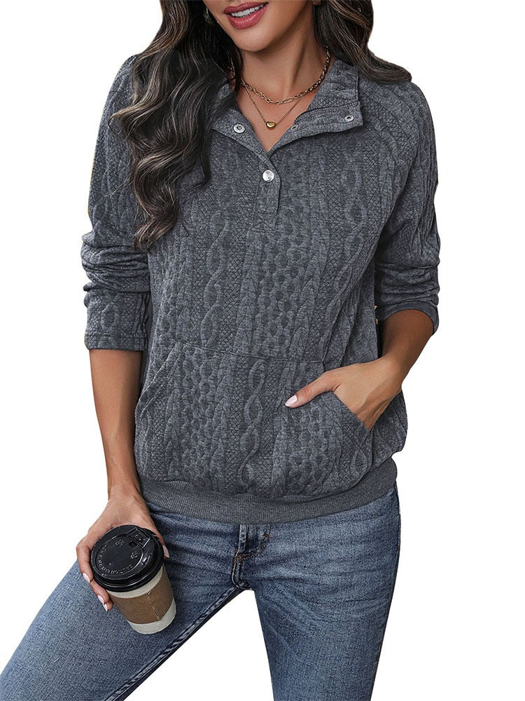 Women's Textured Snap-Neck Pullover