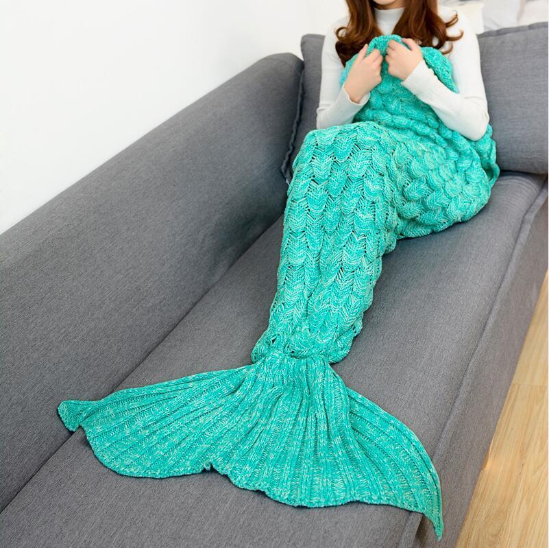 Mermaid Tail Blanket – Knit Fishtail Sofa Blanket