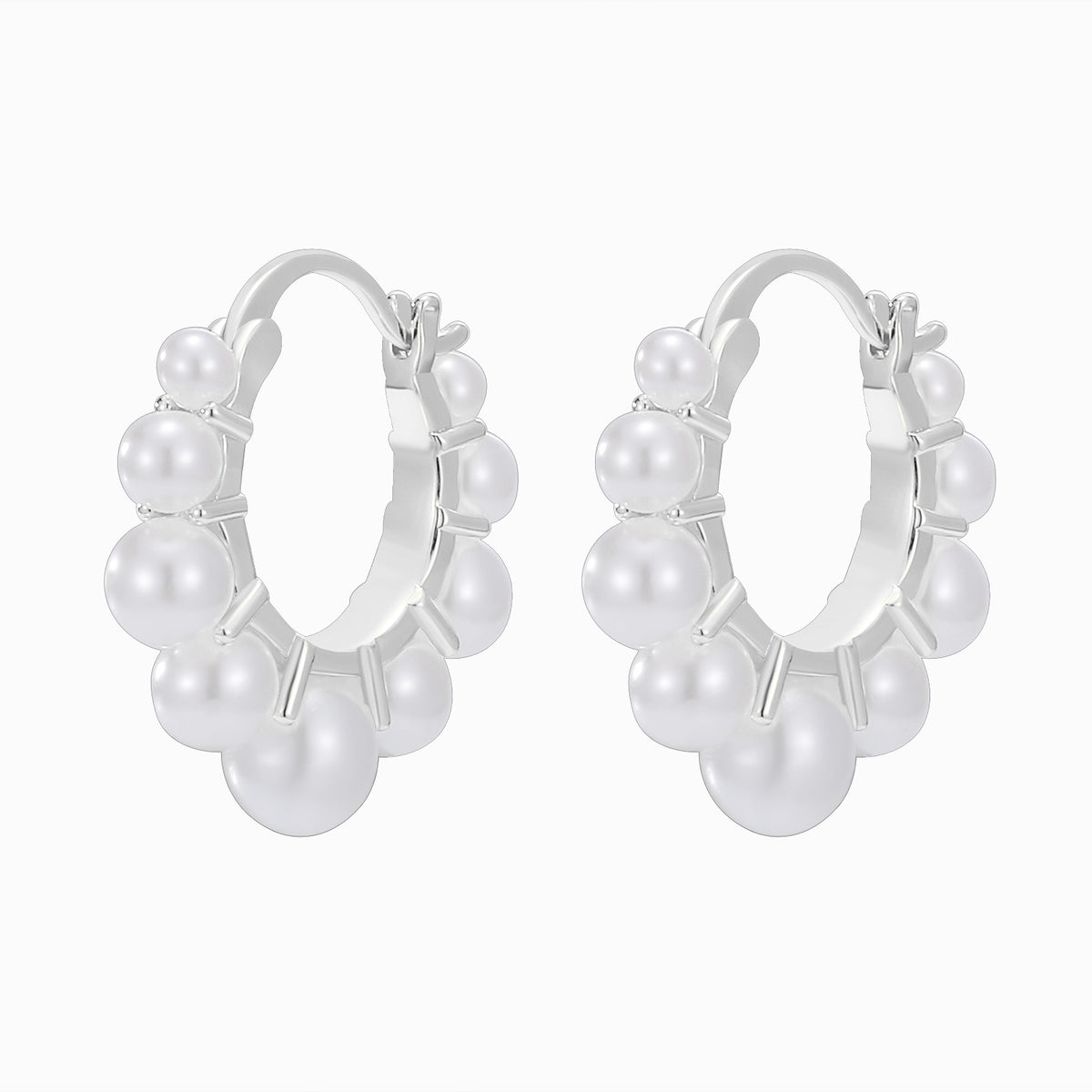 Women's Pearl Hoop Earrings