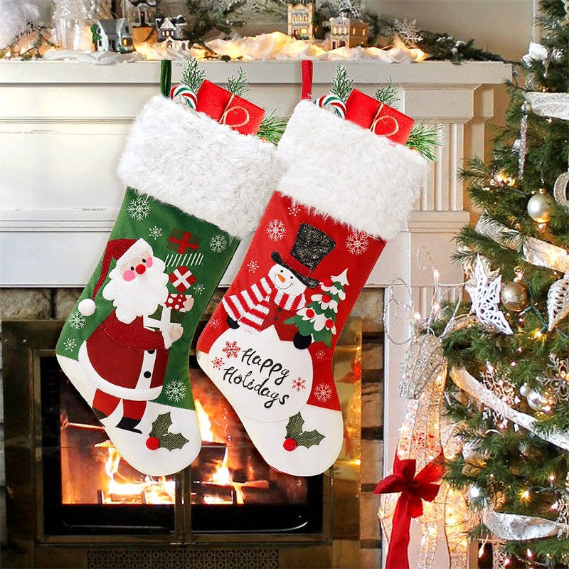 Velvet Christmas Stocking Gift Bag
