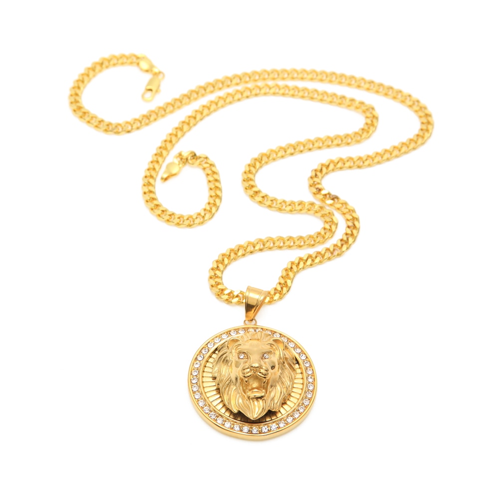 Men's Lion Head Pendant Necklace