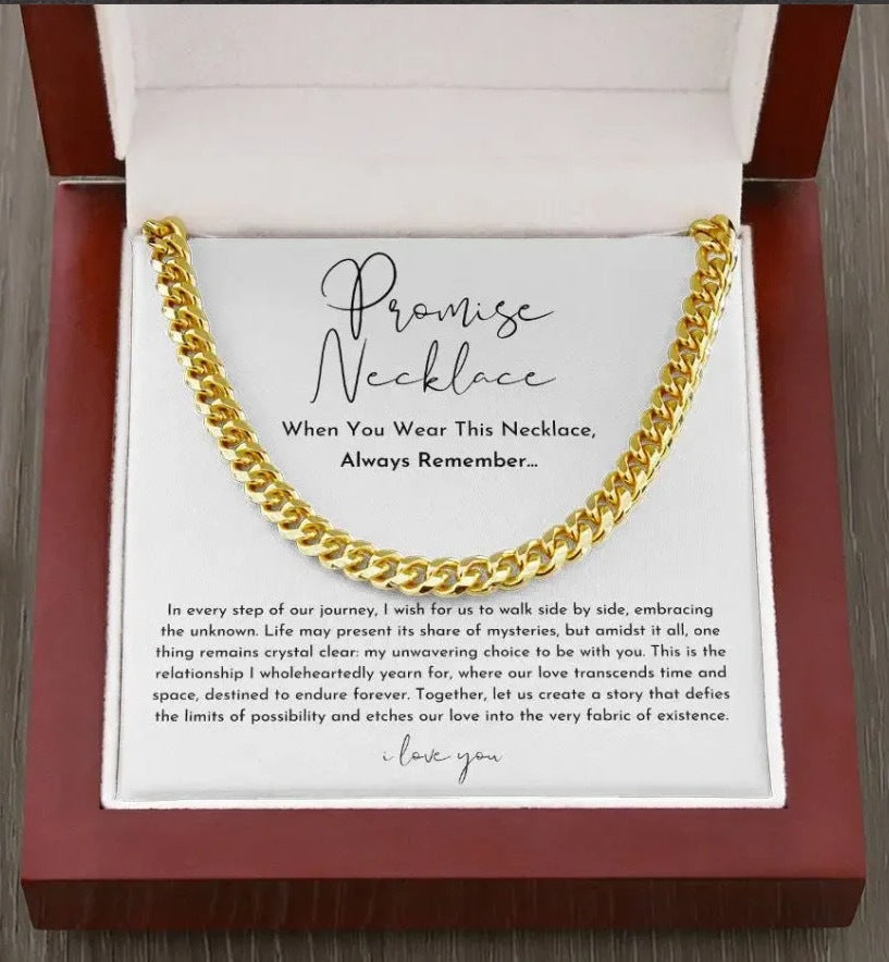 Men's Cuban Chain Necklace with Gift Box