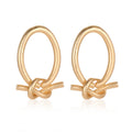 Women's Knot Oval Earrings
