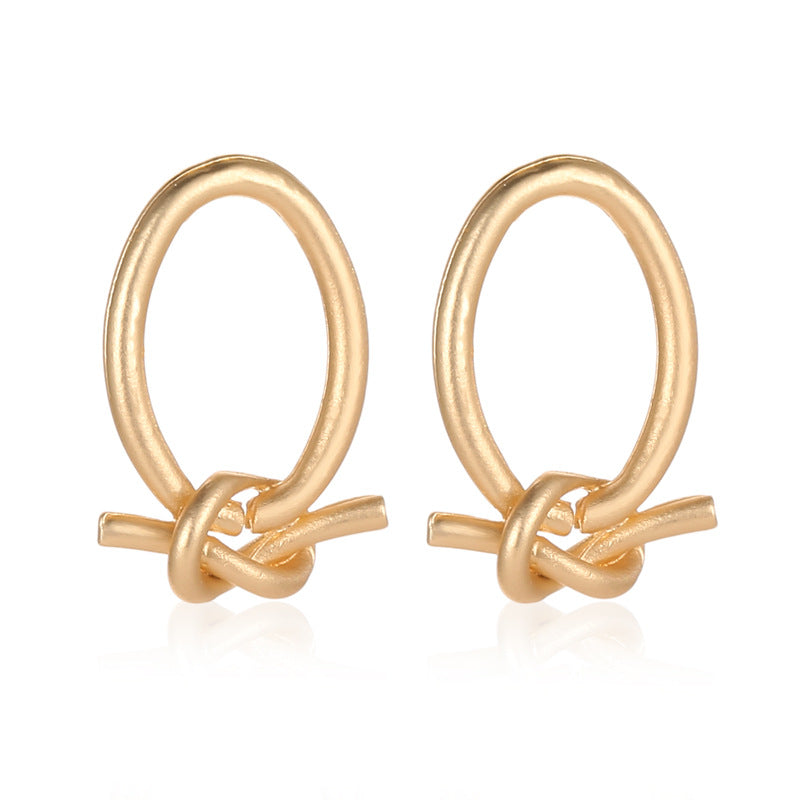 Women's Knot Oval Earrings