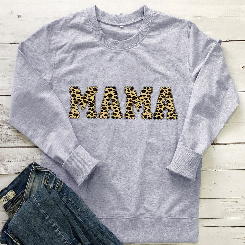 Women's Mama Leopard Print Sweatshirt