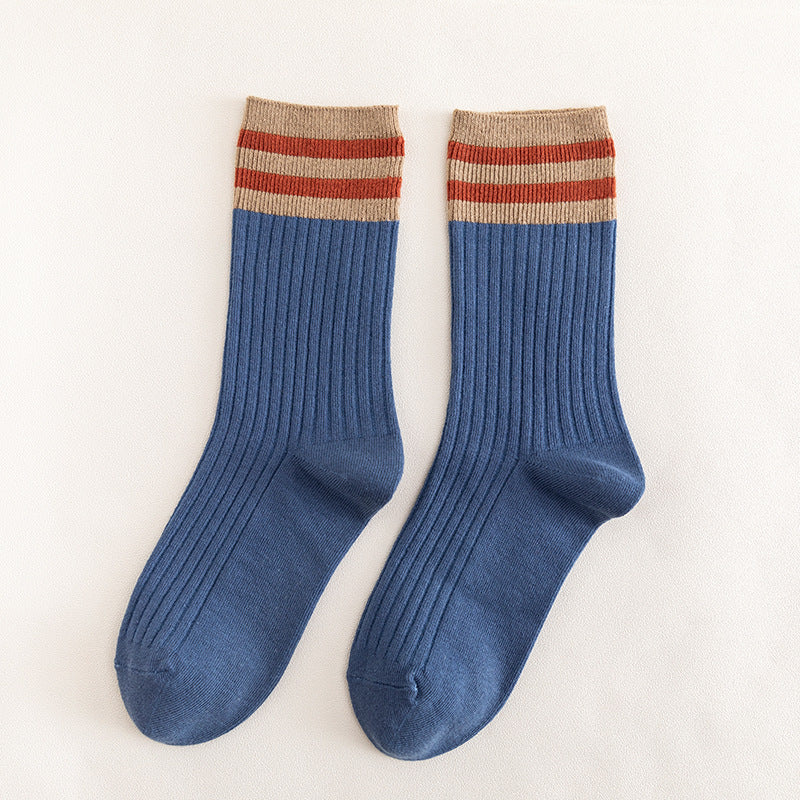 Women's Retro Striped Crew Socks