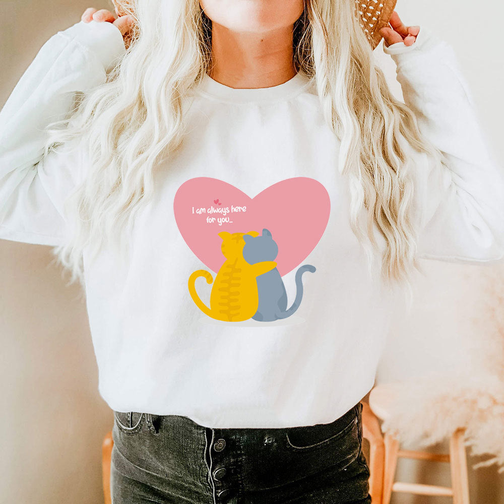 Cat Embrace printed long sleeved sweatshirt