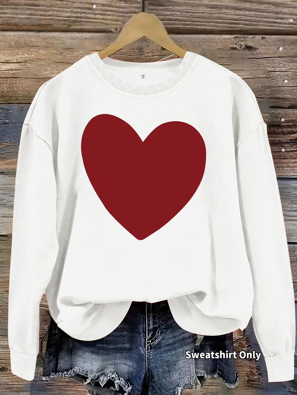 Women's Heart Print Fleece Hoodie