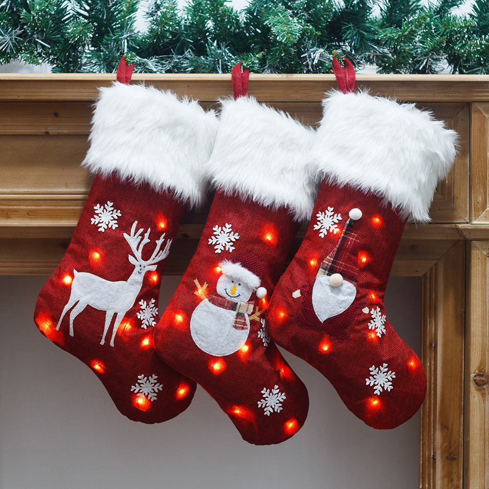 Light-Up Christmas Stocking Gift Bag