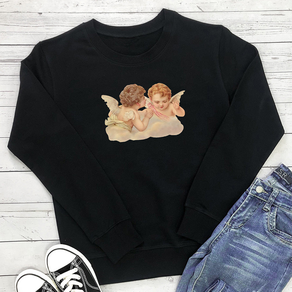 Women's Two Little Angels Print Sweatshirt
