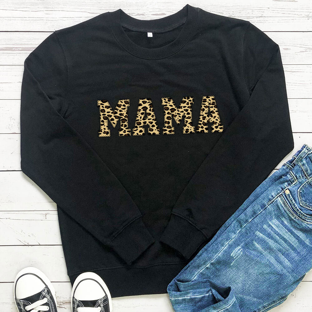 Women's Mama Leopard Print Sweatshirt