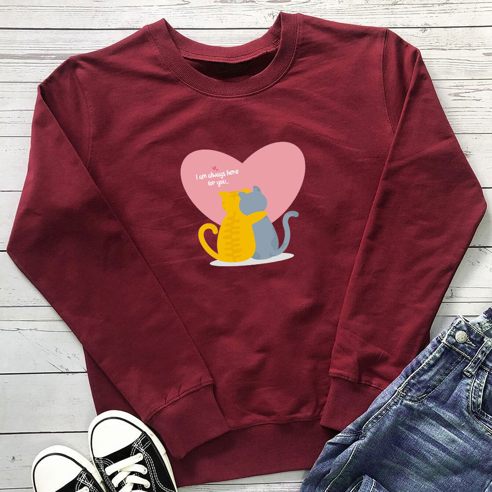 Cat Embrace printed long sleeved sweatshirt