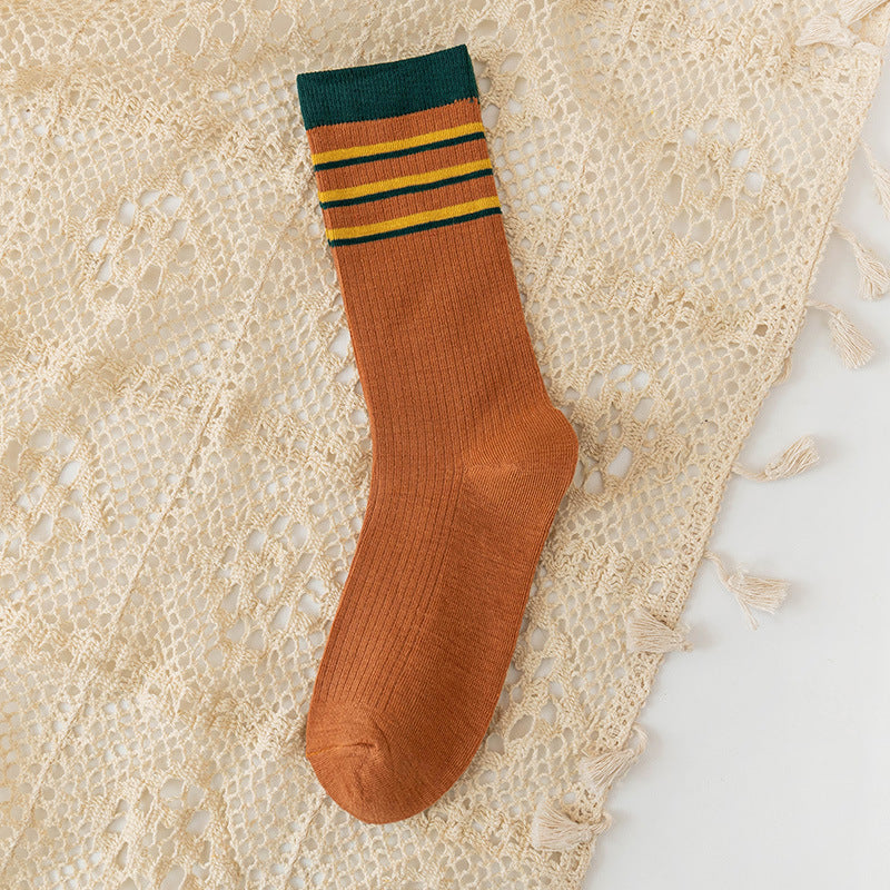 Women's Retro Striped Crew Socks