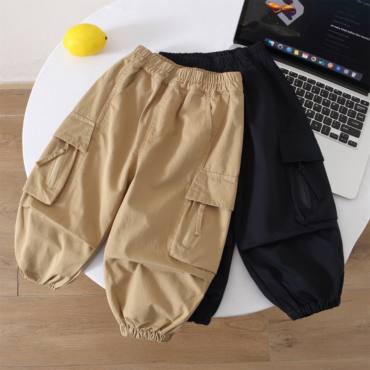 Boys Cotton Cargo Pants Casual Spring Autumn Trousers