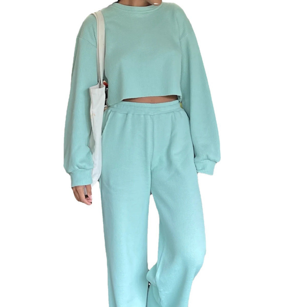 Women's Waffle-Knit Two-Piece Lounge Set