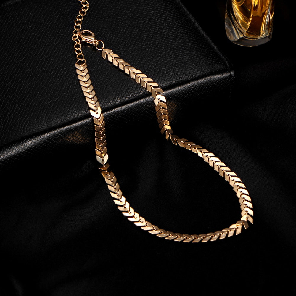 Women's Gold Leaf Chain Choker