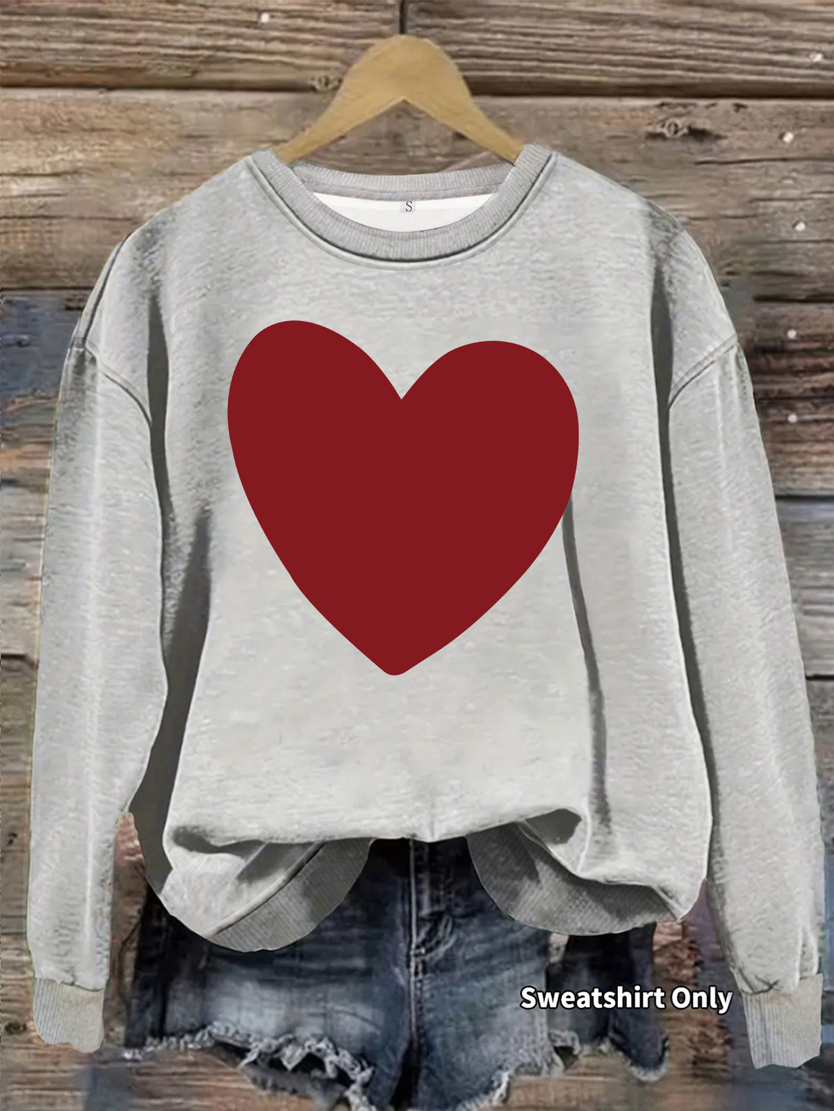 Women's Heart Print Fleece Hoodie
