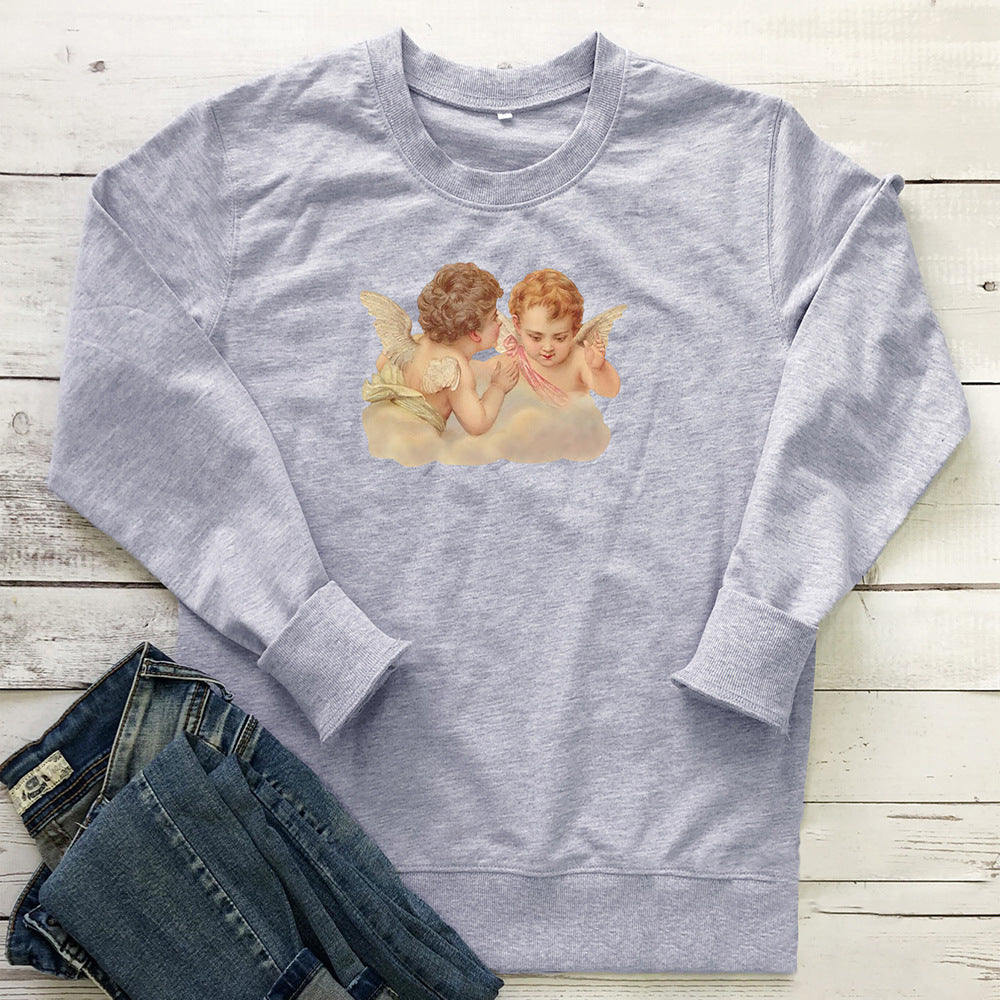 Women's Two Little Angels Print Sweatshirt