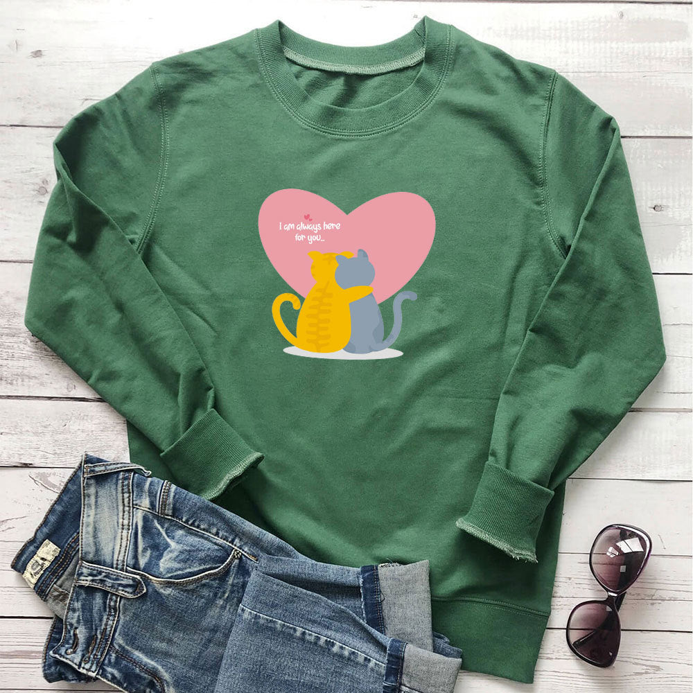 Cat Embrace printed long sleeved sweatshirt