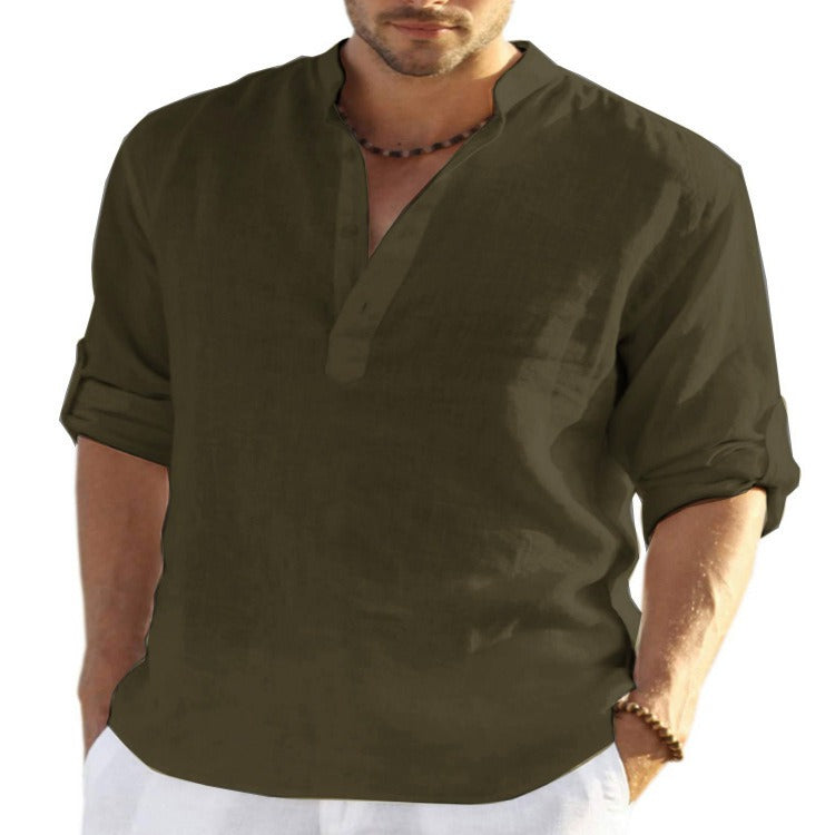 Men's Linen Long-Sleeve Shirt