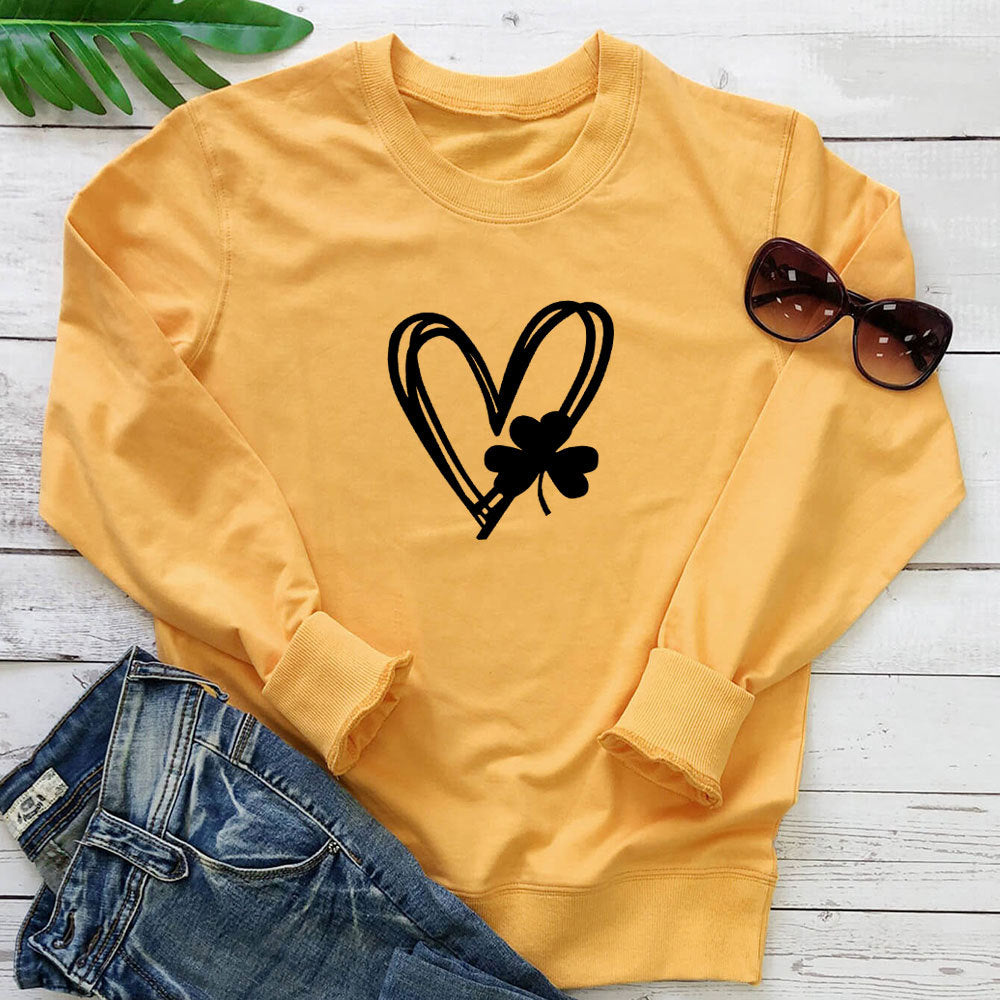 Women's Lucky Clover Print Sweatshirt