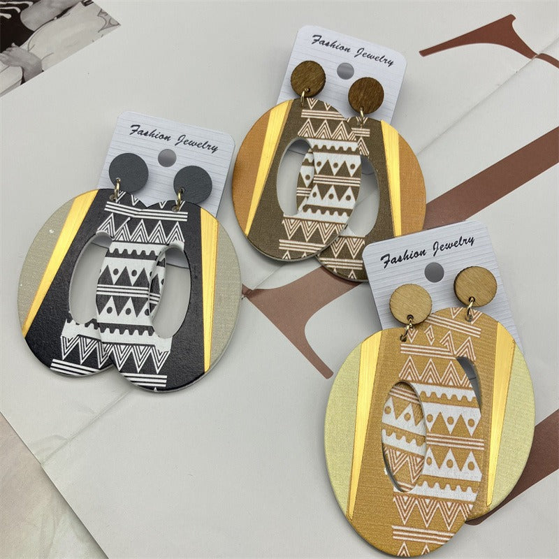Women's Vintage Indian Wood Earrings