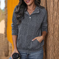 Women's Textured Snap-Neck Pullover