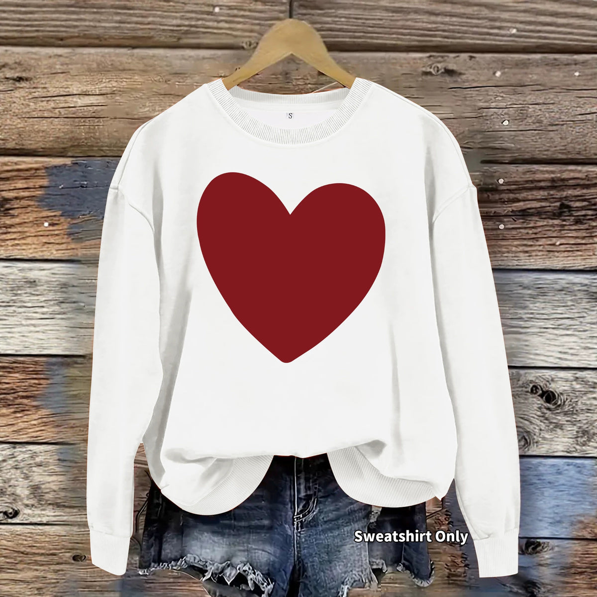 Women's Heart Print Fleece Hoodie