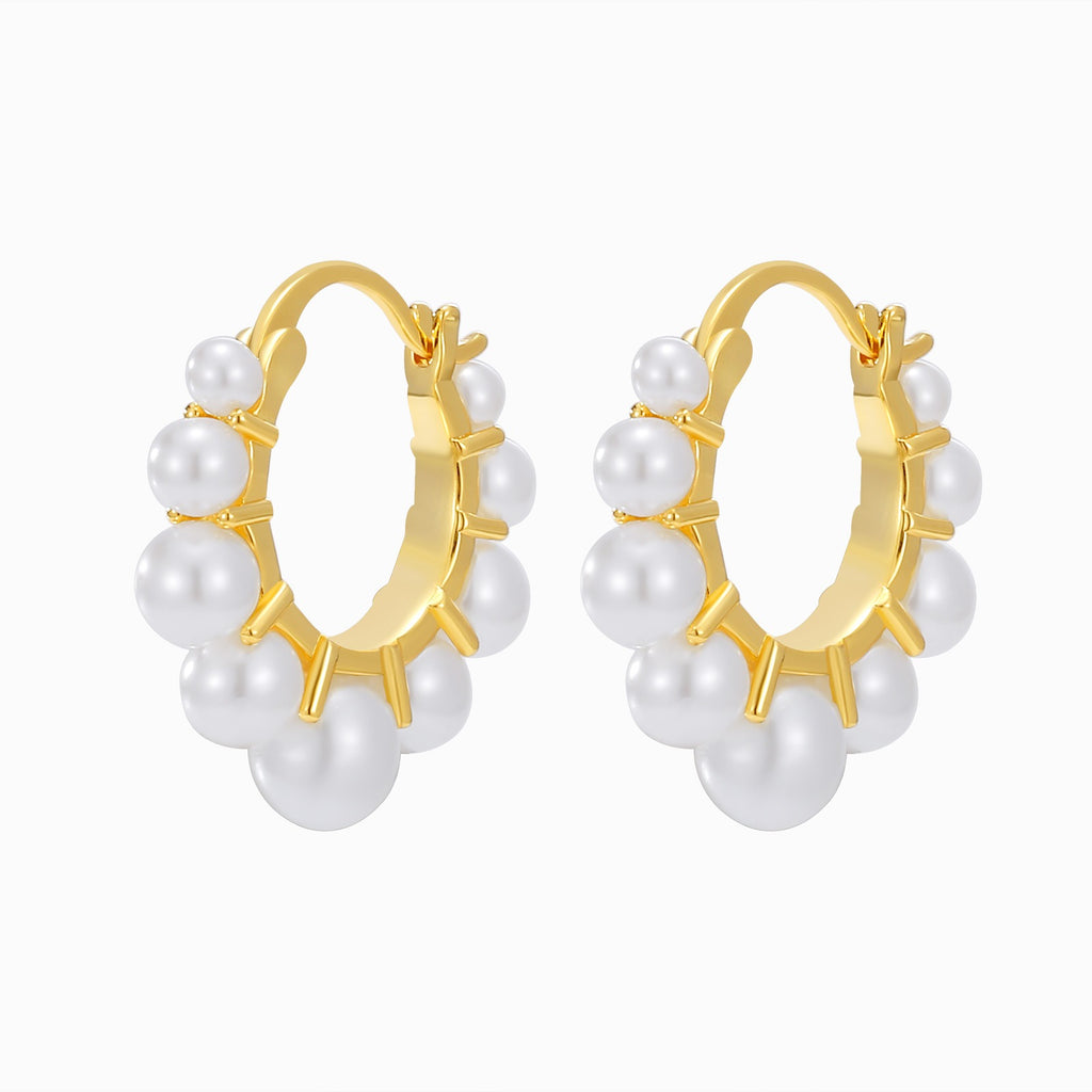 Women's Pearl Hoop Earrings