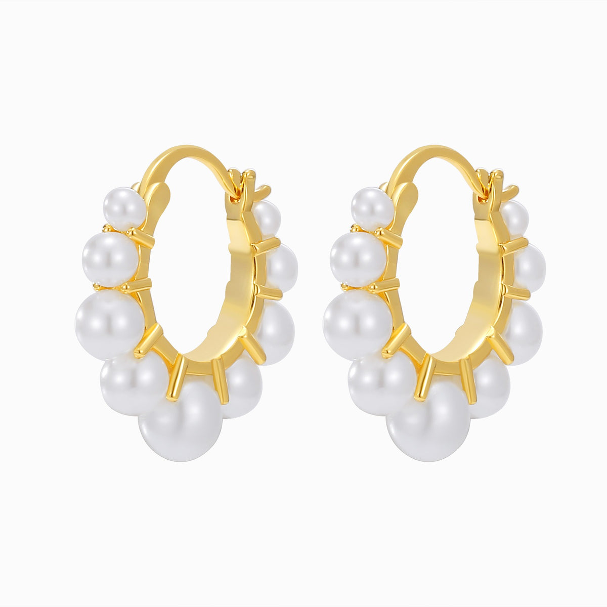 Women's Pearl Hoop Earrings