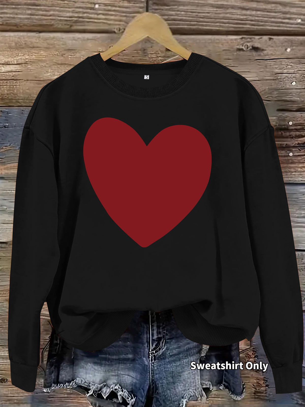 Women's Heart Print Fleece Hoodie
