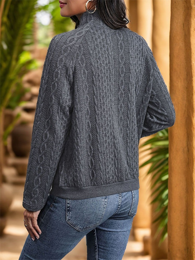 Women's Textured Snap-Neck Pullover