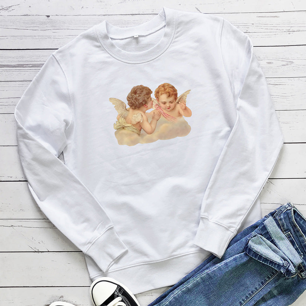 Women's Two Little Angels Print Sweatshirt