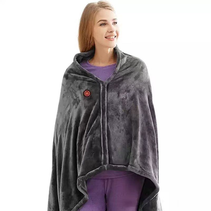 Women's Coral Velvet Heated Blanket Shawl
