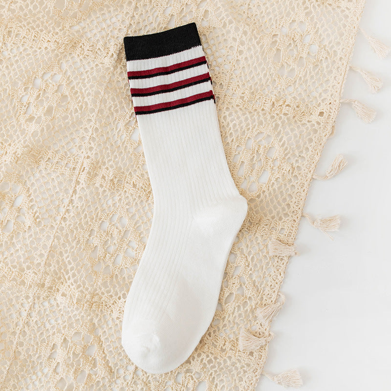 Women's Retro Striped Crew Socks
