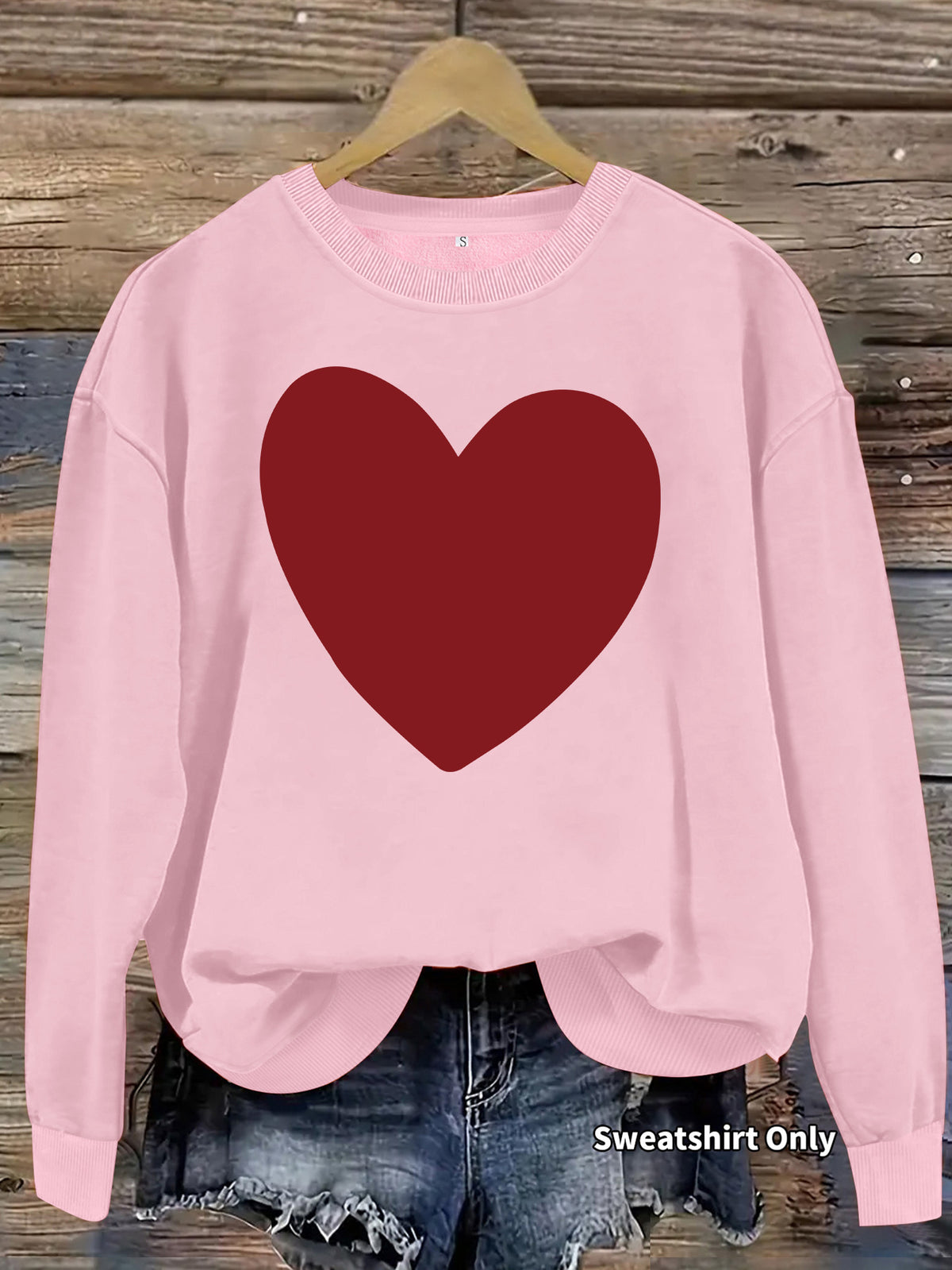 Women's Heart Print Fleece Hoodie