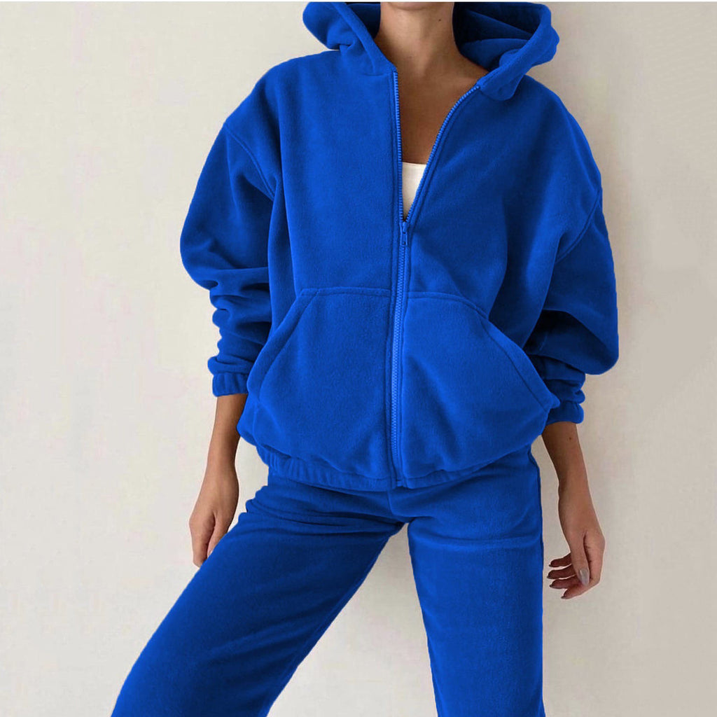 Women's Zip-Up Hoodie Two-Piece Set