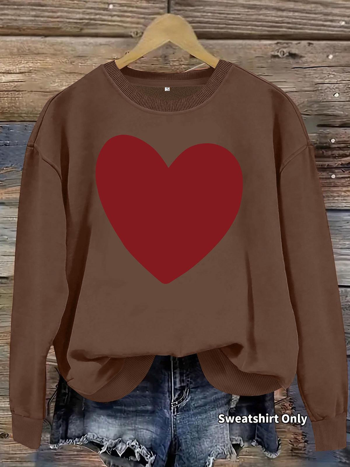Women's Heart Print Fleece Hoodie