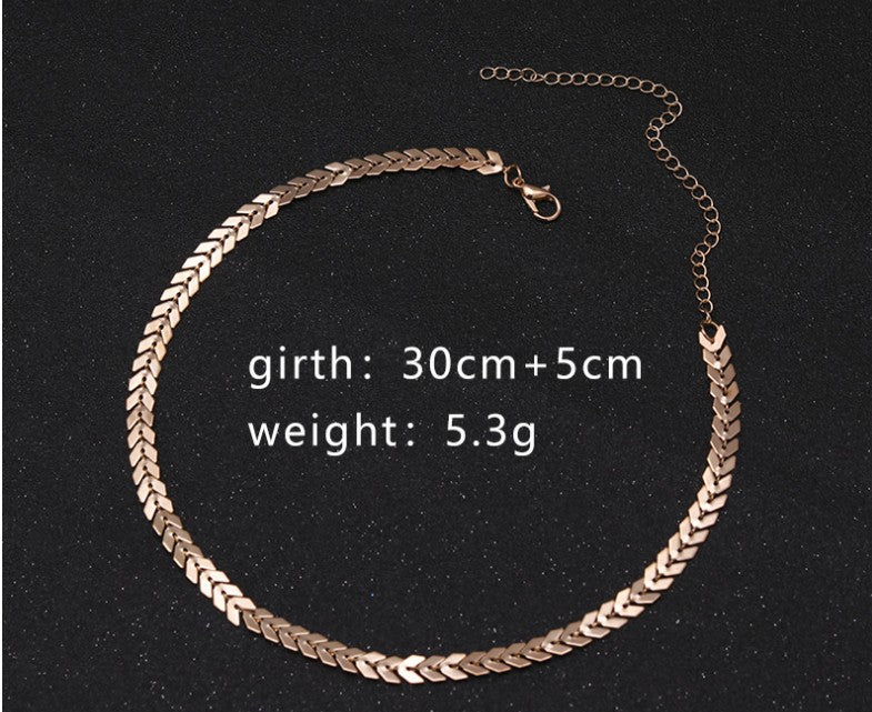 Women's Gold Leaf Chain Choker