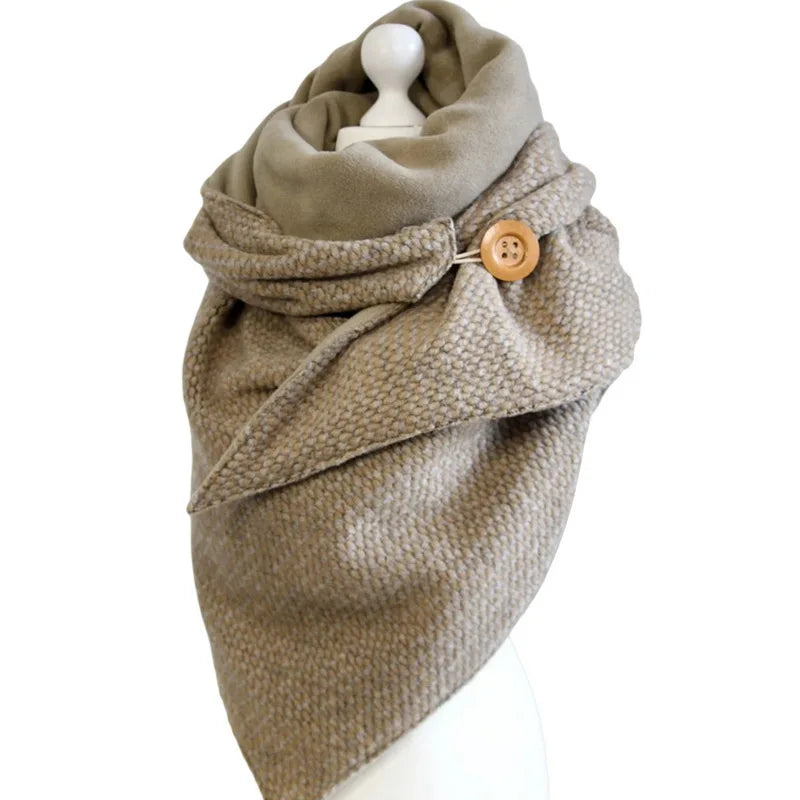 Women's Polka Dot Button Wrap Scarf