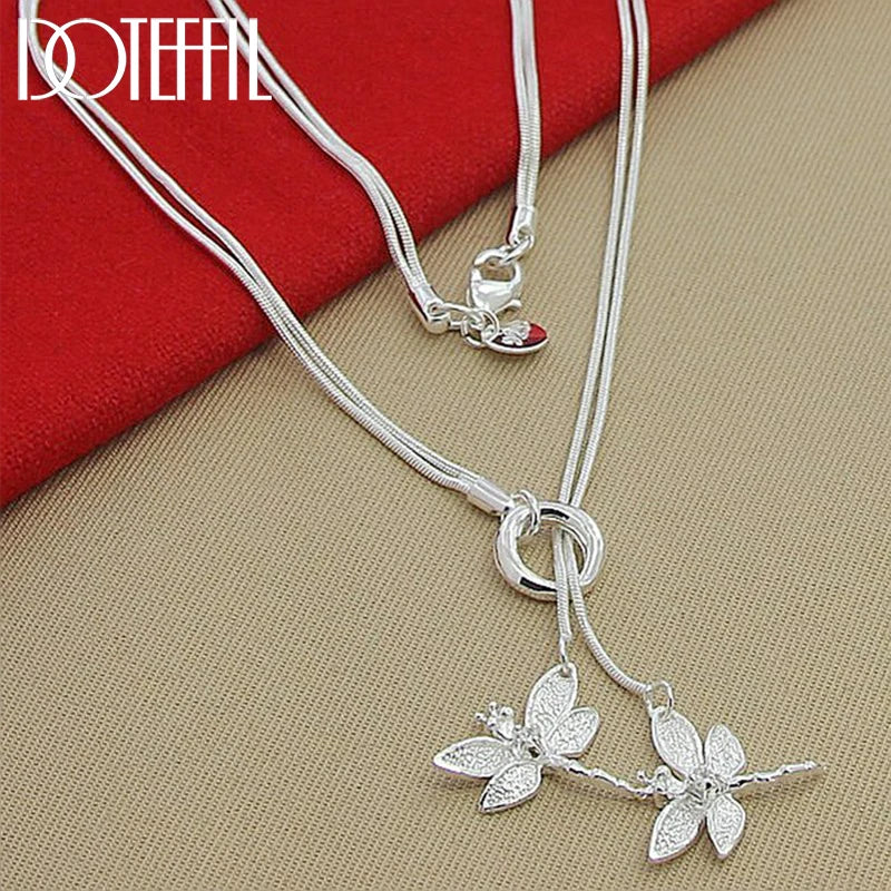 Sterling Silver Dragonfly Pendant Necklace