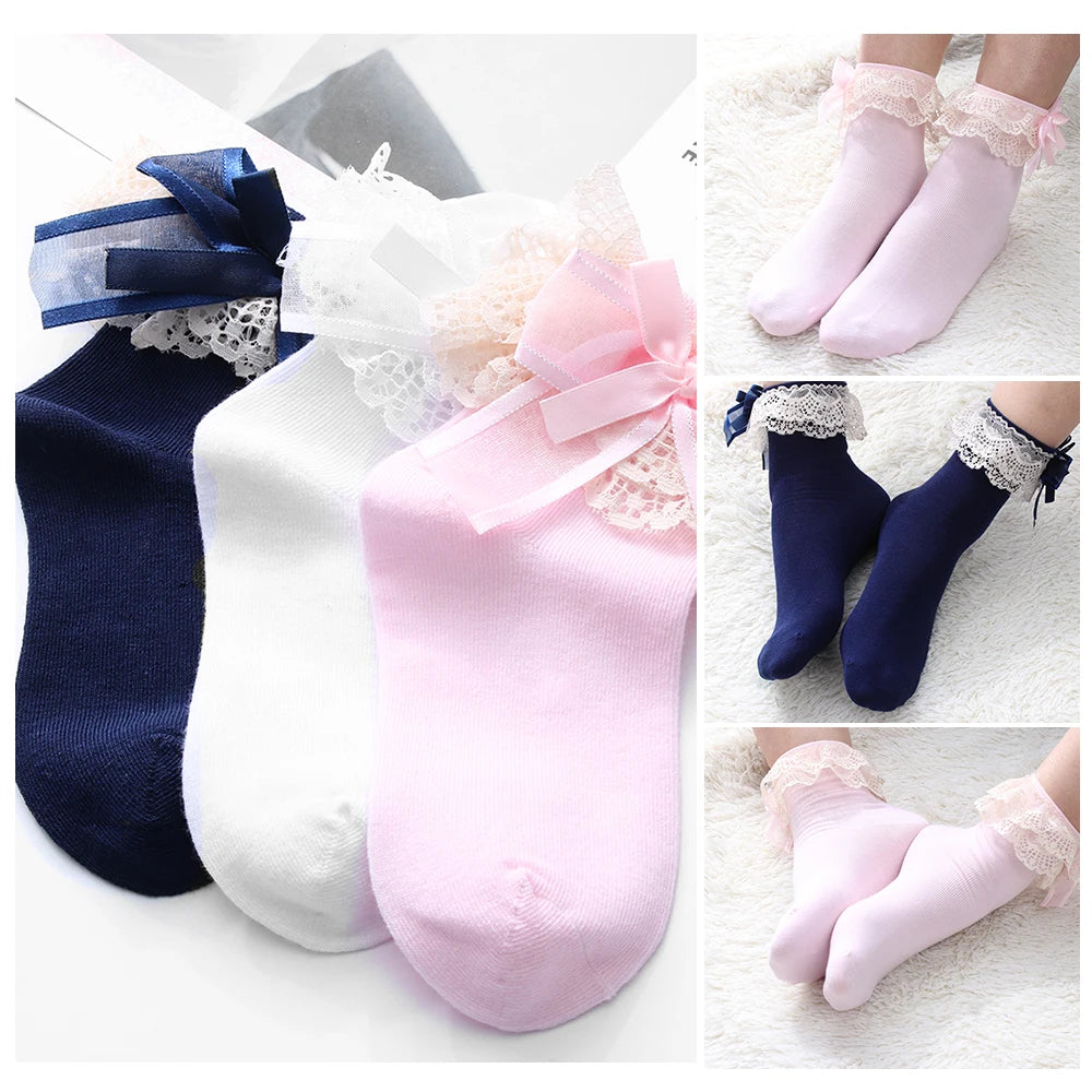 Women's Lace Ruffle Ankle Socks, 2-Pack