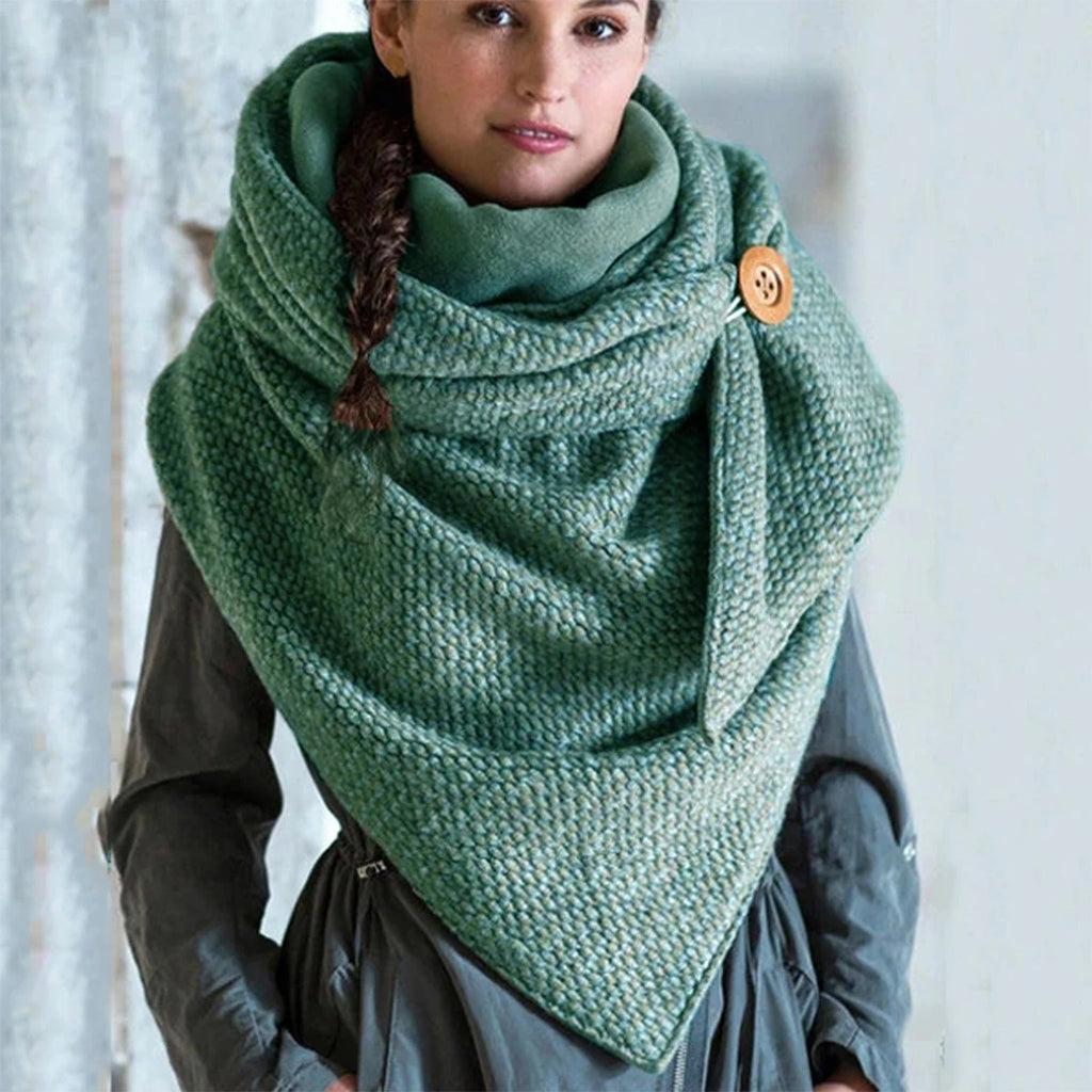 Women's Polka Dot Button Wrap Scarf