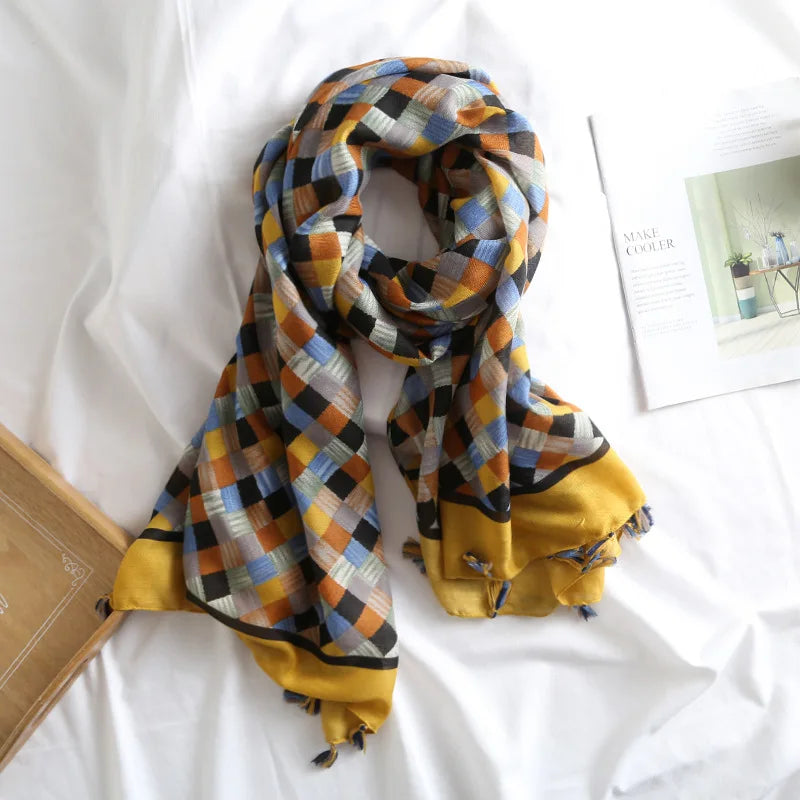 Leopard Patchwork Fringe Shawl Wrap