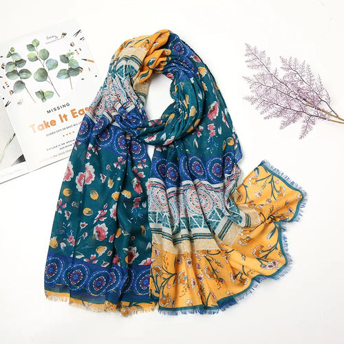 Aztec Floral Tassel Shawl Wrap