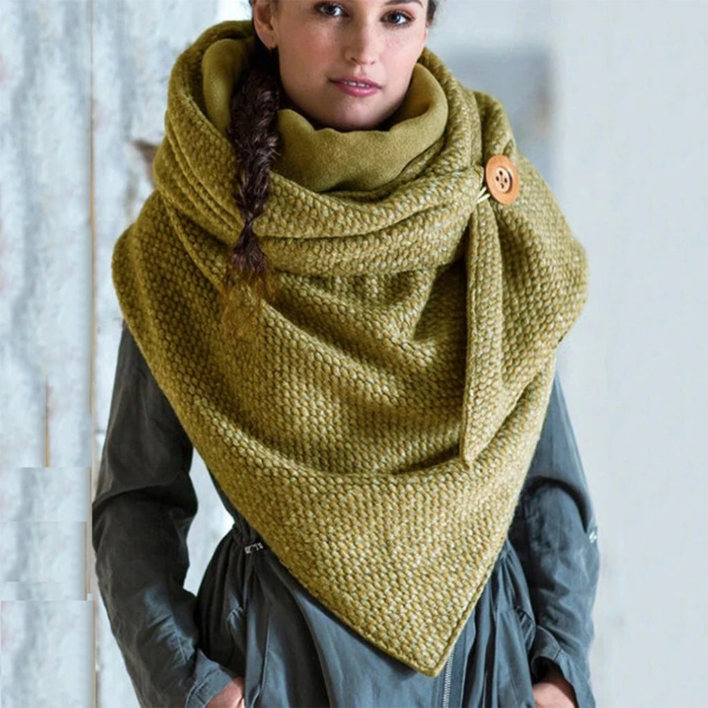 Women's Polka Dot Button Wrap Scarf