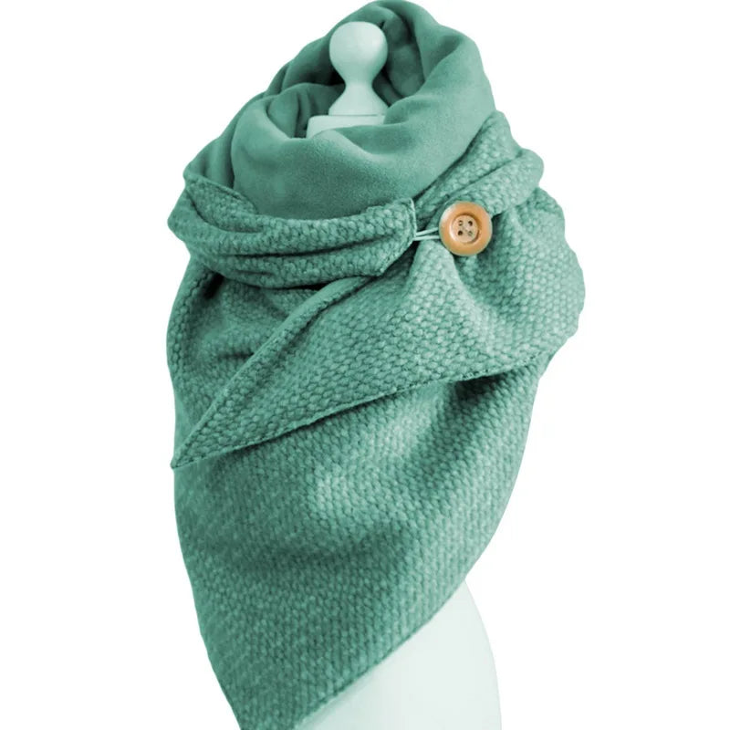 Women's Polka Dot Button Wrap Scarf
